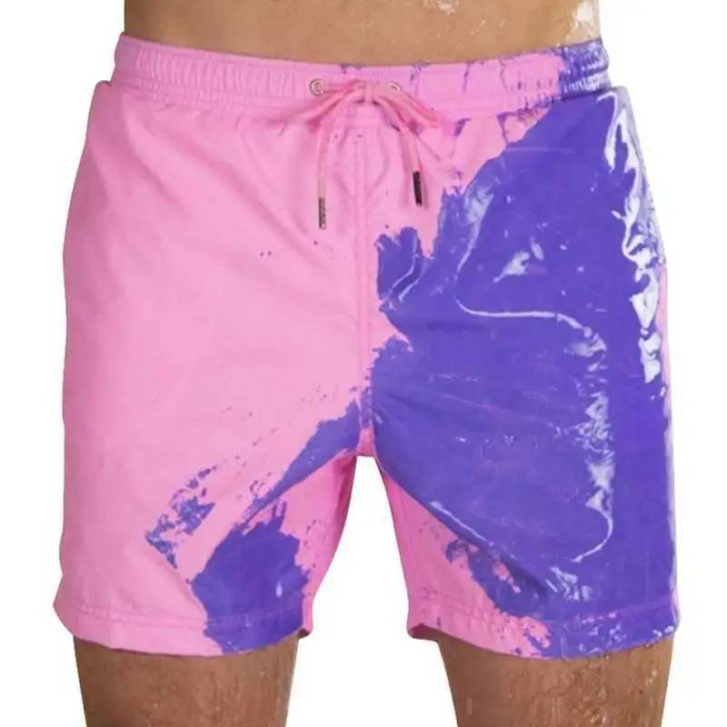 

Men Color Changing Swim Shorts Board Bottoms Temperature Sensitive Trunks Pants