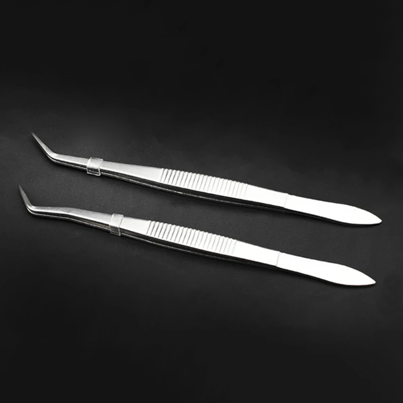 

Stainless Steel Dental Tweezers Tip Curved Tweezer for Professional Grafting Teeth Whitening Dentist Tools