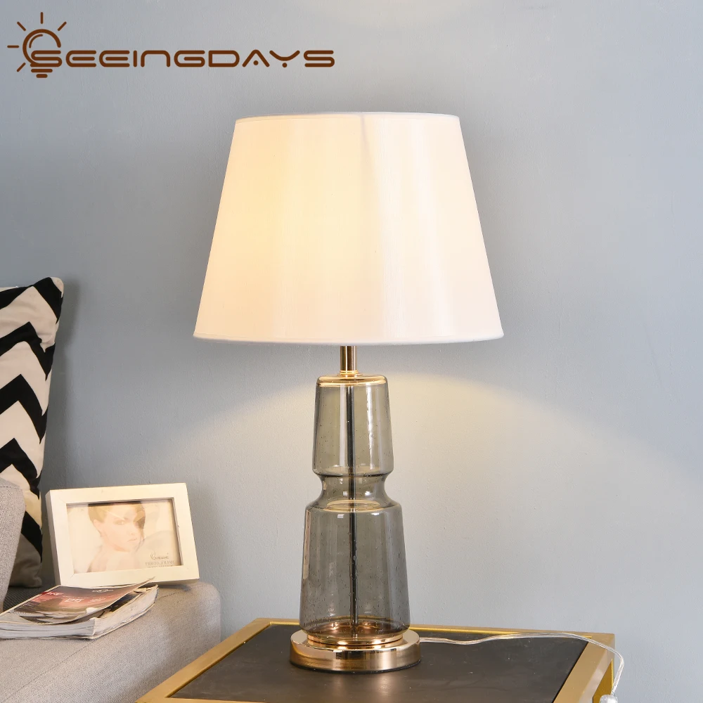 Бесплатная доставка стол из прозрачного стекла лампы для Спальня Гостиная