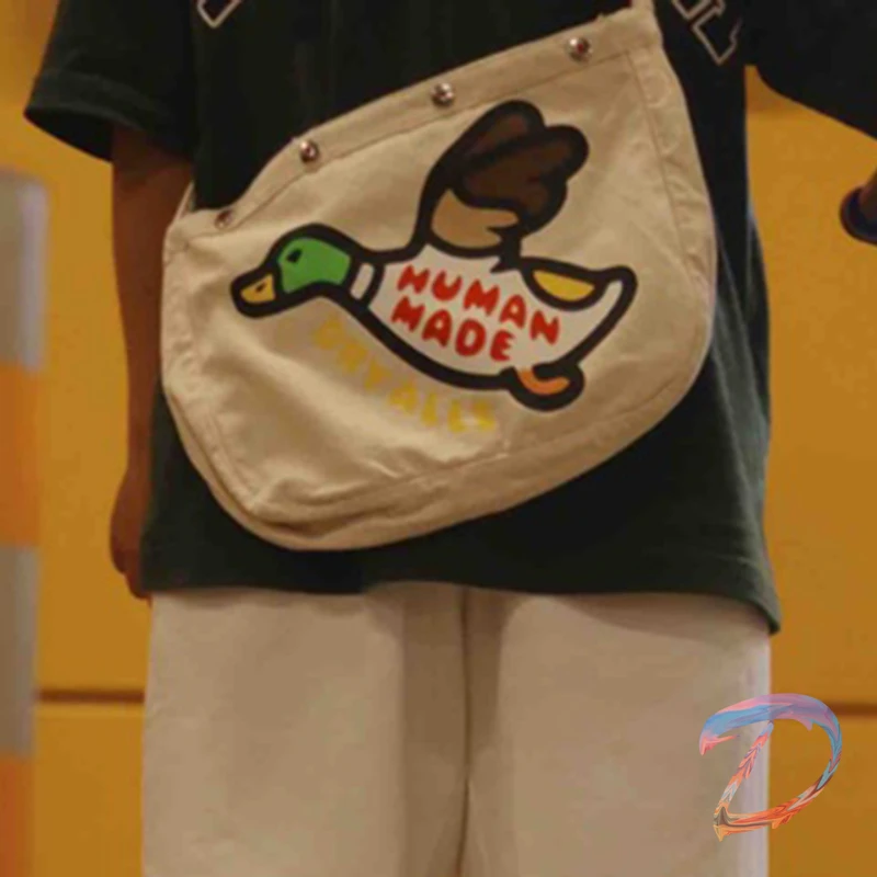 

Men's Women's Human Made Crossbody Bag 21AW Duck Canvas Couple Retro Backpack Human Made High Street Fashion Casual