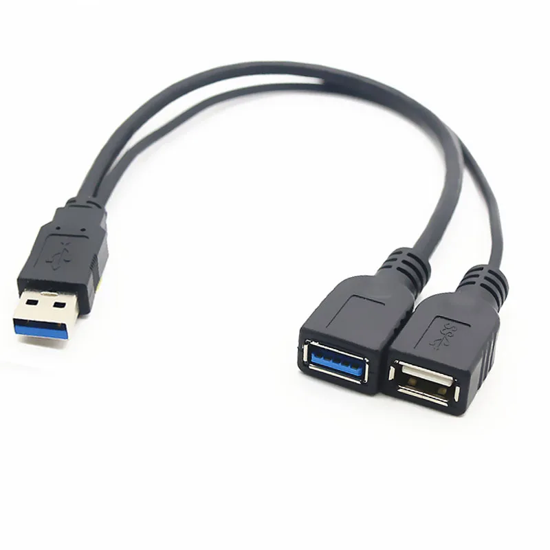 2020 разветвитель Кабель для передачи данных мышь USB 3 0 штекер-двойной адаптер