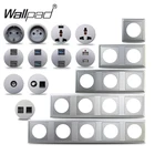 Круглый Серый настенный светильник, переключатель, ЕС, французская розетка, USB зарядное устройство, RJ45 CAT6, HDMI, совместимый с L6, пластик, сделай сам, Бесплатная комбинация