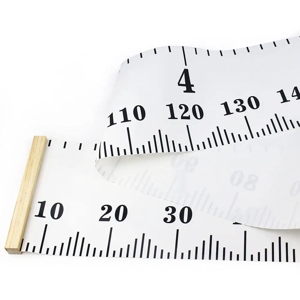 Детская холщовая Подвеска для измерения роста белая 20x200 см|Декоративные карты