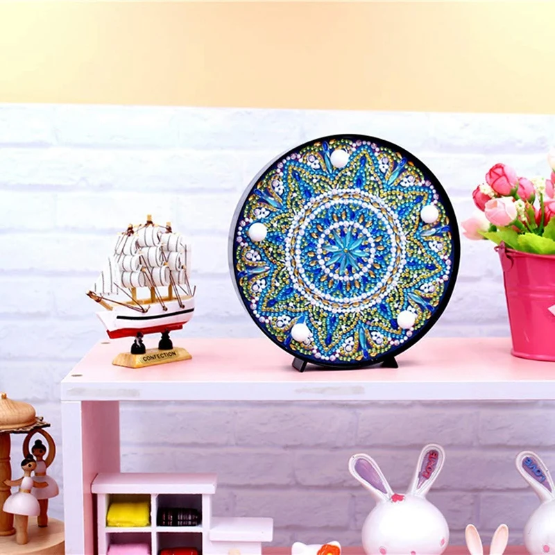 Сделай сам алмазная живопись мандала форма диска ночник светильник Полный алмаз