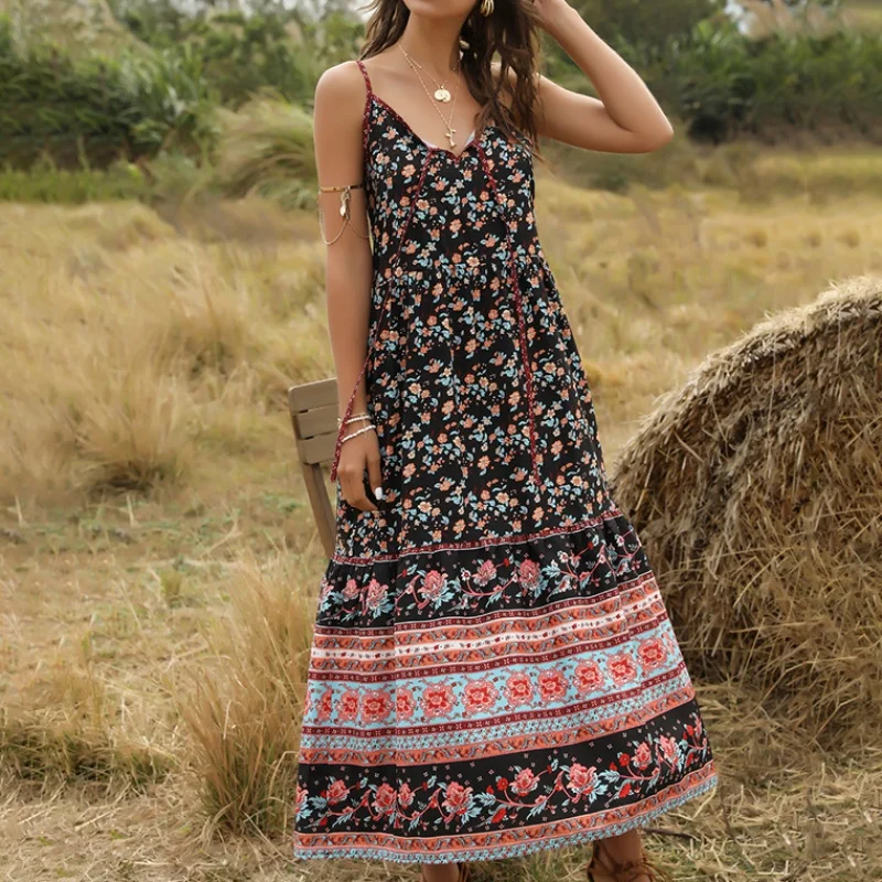 Boho женский праздничный пляжный Пояс для чулок вечерние длинные платья