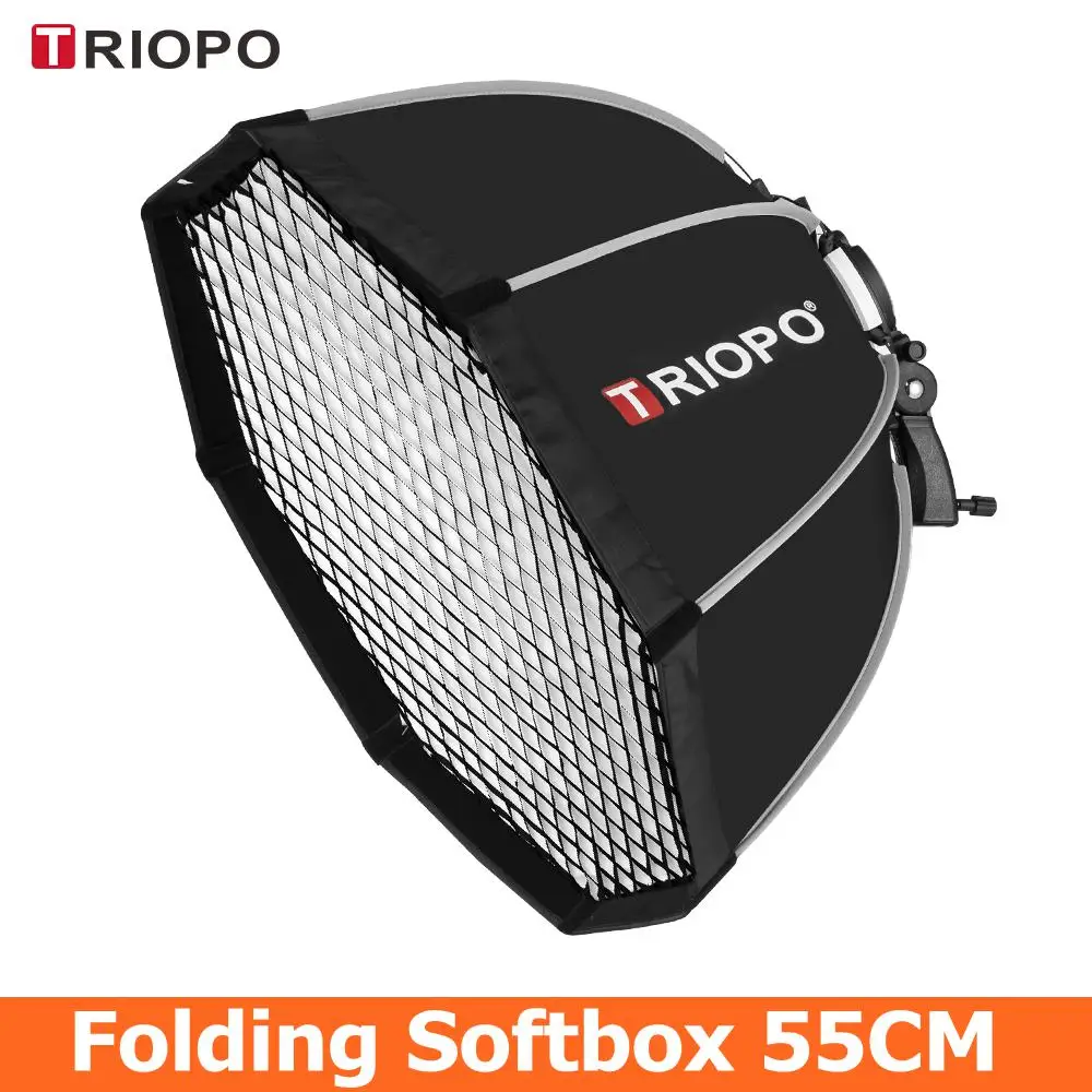 Восьмиугольный зонт софтбокс TRIOPO 55 см с сотовой сеткой для вспышки Godox speedlite