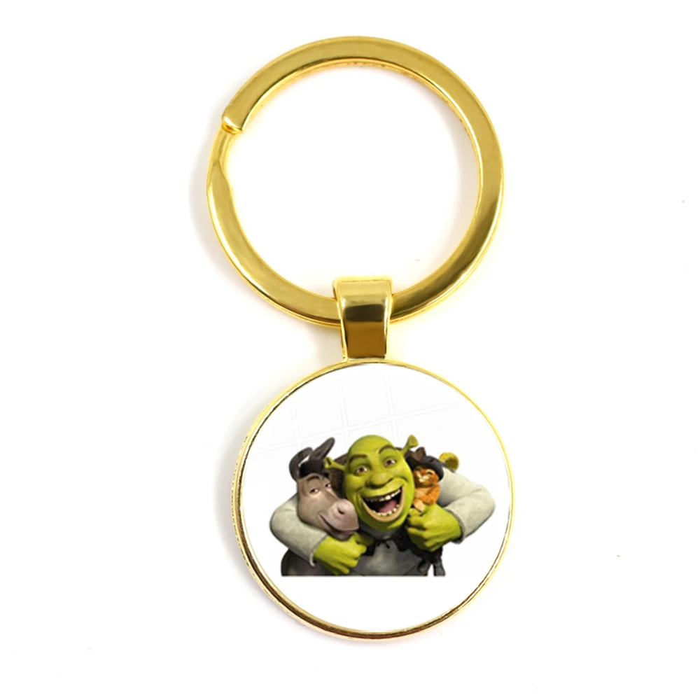 

Interesting Nature Wildlife Animal Two Shrek Keychain 25mm Glass Cabochon Cute Animal Key Ring Jewelry Children's Gift