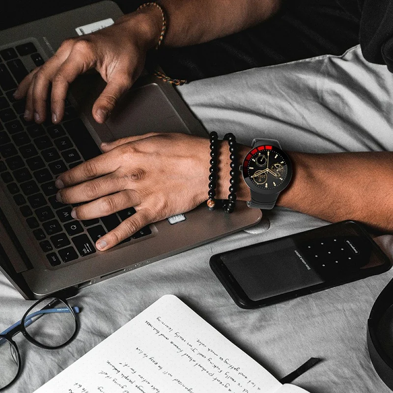 

Press Type Bluetooth Electronic Smart Watch Wristband Waterproof Tracker Body Temperature Sleep