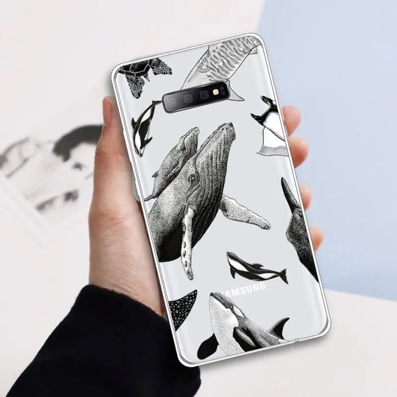 

Shark ocean horror animal Phone Case Transparent For Samsung Galaxy A 71 21s S note 8 9 10 plus 20 ultra