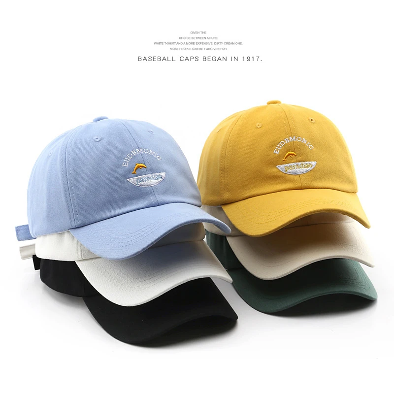 

SLECKTON Cotton Baseball Cap for Women and Men Fashion Dolphin Embroidery Caps Casual Snapback Hat Soft Top Hats Sun Cap Unisex