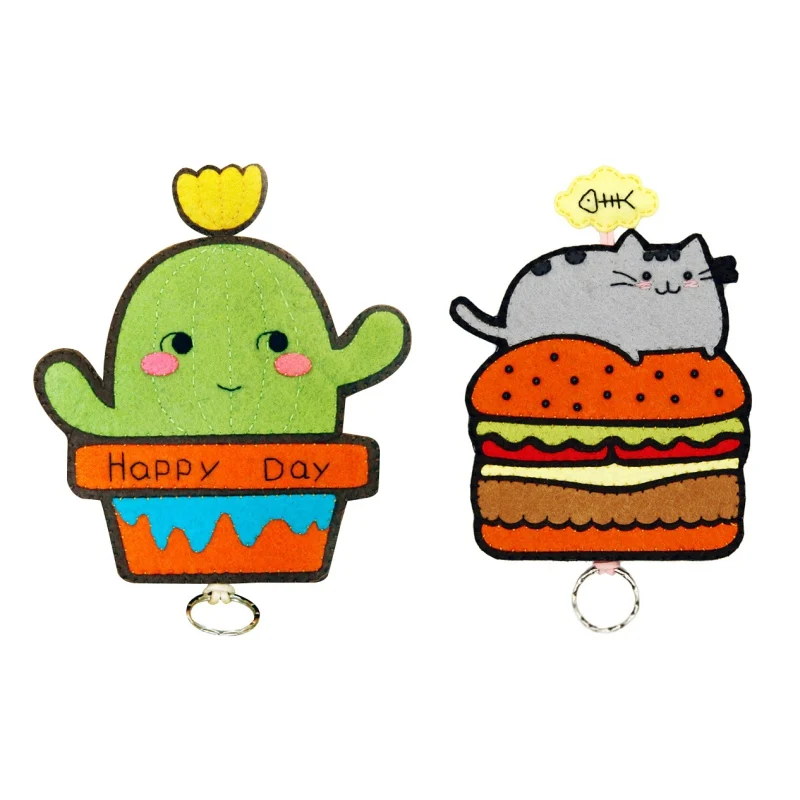 Милый мультяшный подвесной брелок для ключей Набор шитья из нетканого войлока