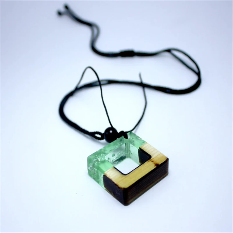 Ожерелье с кулоном из полимерного дерева ручной работы для мужчин и женщин