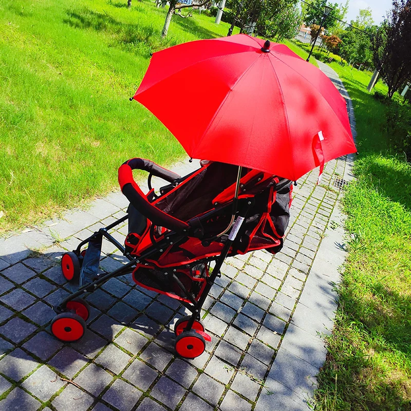 New Fashion Baby Carriage Umbrella Family High Quality Adjustable Parasol Solid Color Windproof Dual-Use Outdoor Lot | Дом и сад