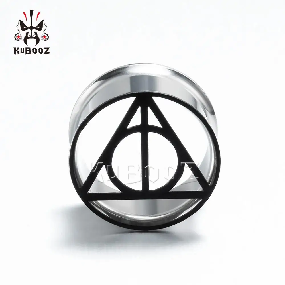 Style1 KUBOOZ новые беруши с логотипом Черные тоннели серьги-расширители Gues модный подарок из нержавеющей стали ювелирные изделия для Тела Унисекс - Окраска металла: Style1