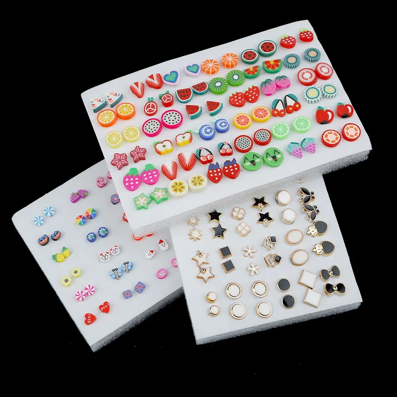 Серьги-гвоздики женские с бабочкой цветком сердцем 36 пар | Украшения и аксессуары