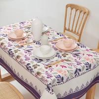 printing plaid fabric rectangular tablecloth for table decor cotton and linen customize banquet hotel table cover dining cloth