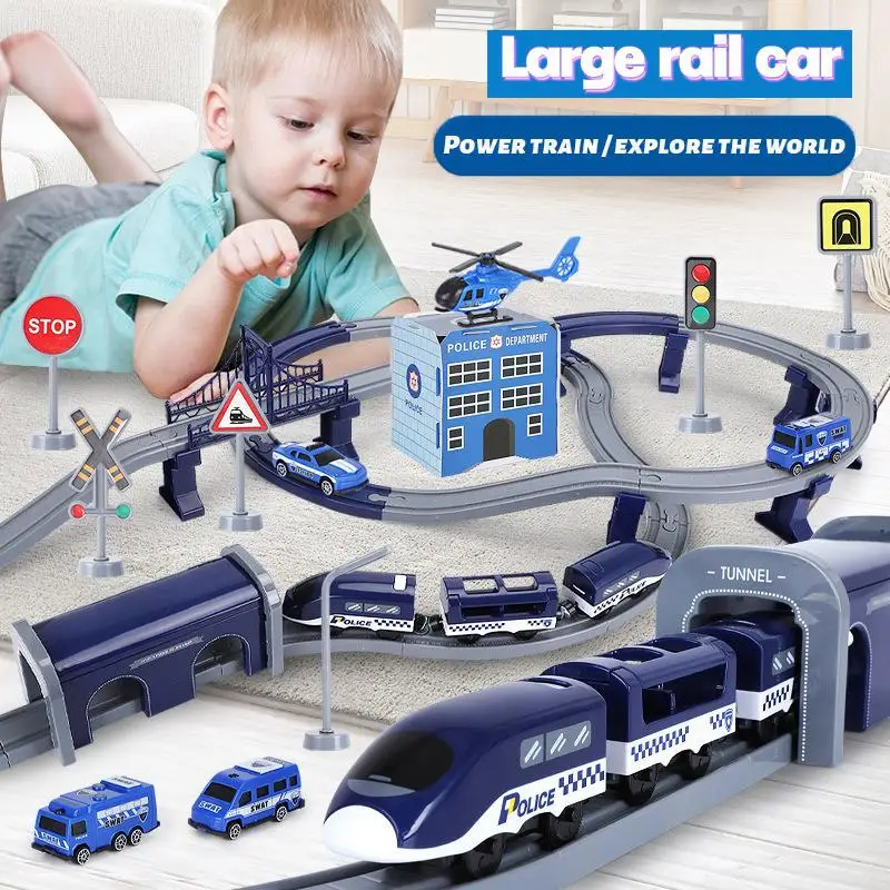 

Высокоскоростная железная дорога для детей, детская сборка «сделай сам», Электрический поезд «Гармония», трек, развивающая игрушка, подарок на день рождения