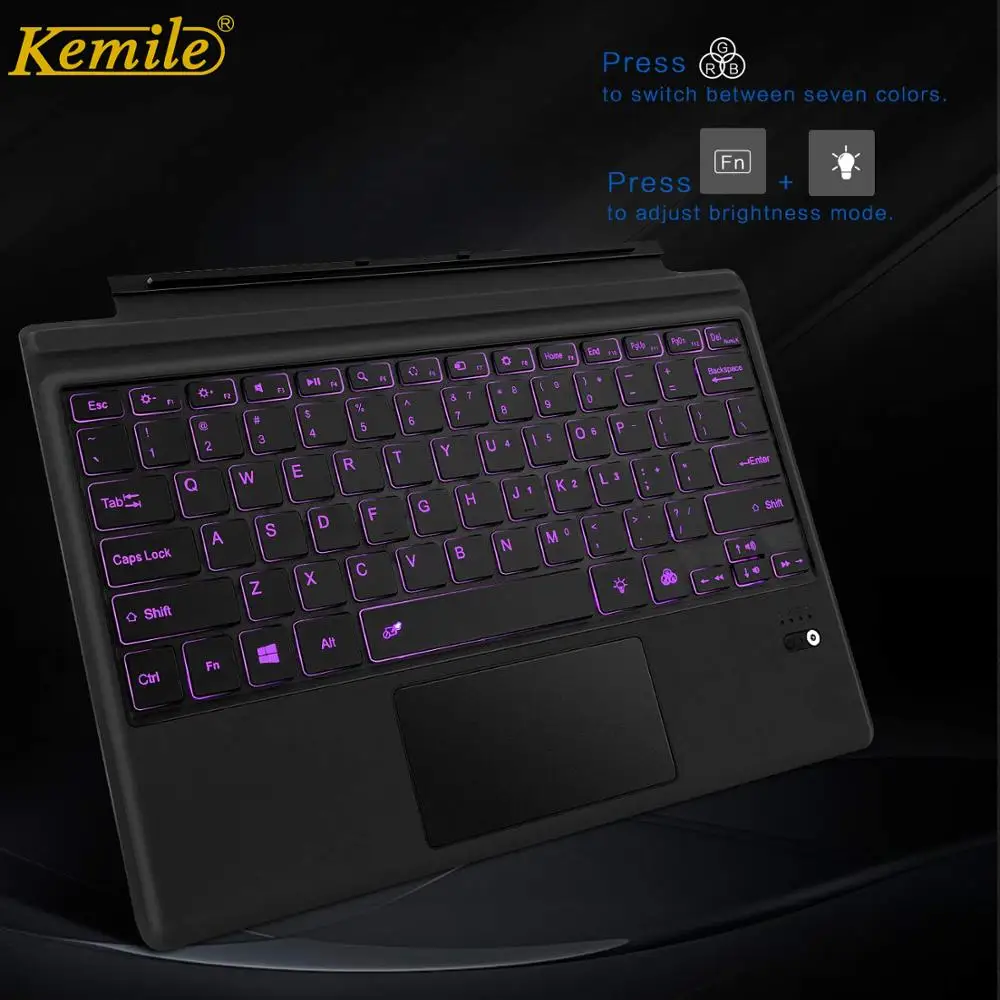 Беспроводная Bluetooth клавиатура с подсветкой для Microsoft Surface Pro 6 2018 5 2017 4 3 Fro|Чехлы