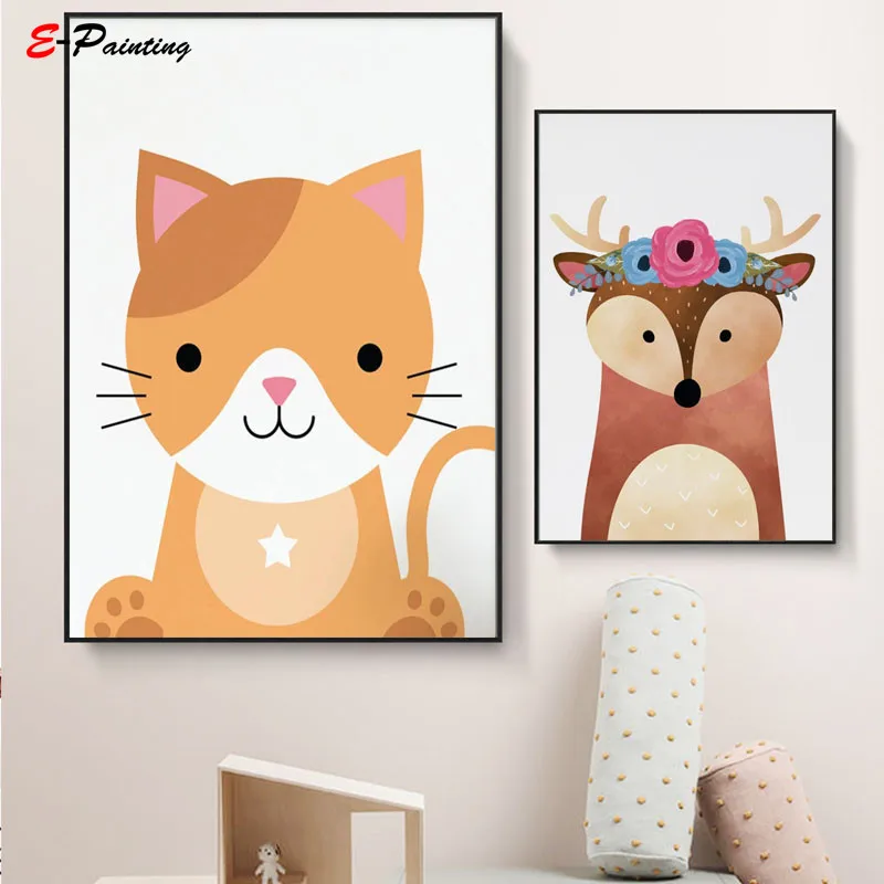 Современный холст художественный принт для детской комнаты Милый Постер с