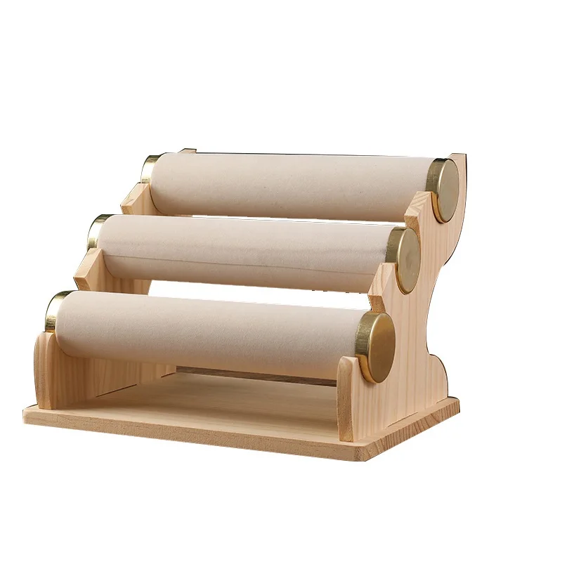 

Wooden Base 3-Layer Watch Storage Rack, Bracelet, Bracelet Display Rack, Jewelry Bracelet Display Rack