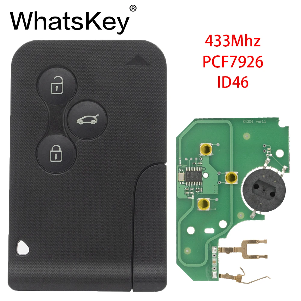 WhatsKey 3 кнопки дистанционного управления ключ 433 МГц ID46 PCF7926 чип для Renault II Grand Scenic