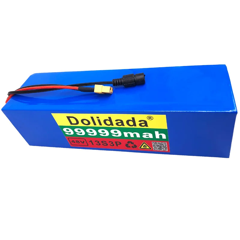 

48V99.999Ah 1000w 13S3P XT60 48V Lithium ion Battery Pack 99999mah For 54.6v E-bike Electric bicycle Scooter with BMS