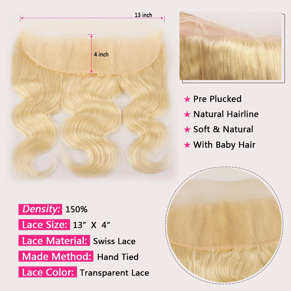 Soul Lady 613 пучки с фронтальной бразильской волной тела Remy человеческие волосы 30