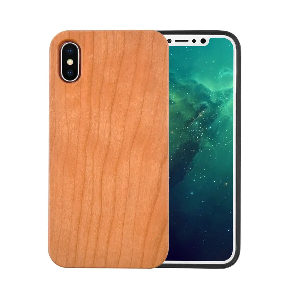 Чехол из натурального дерева TIKITAKA для iphone 11 XR X XS Max 8 7 6 6S Plus 5s из натурального бамбука, деревянный Жесткий чехол для телефона iphone 11 Pro Max - Цвет: Cherry Wood