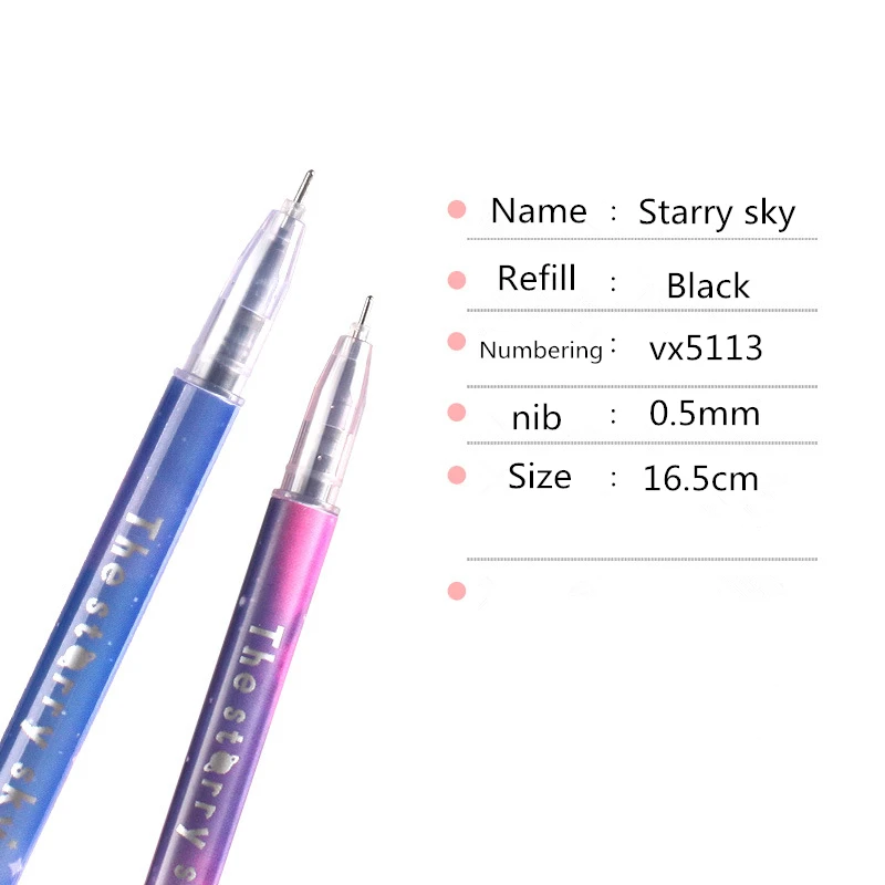 12 шт./компл. гелевая ручка ручки черные кавайные гелевые с изображением звездного