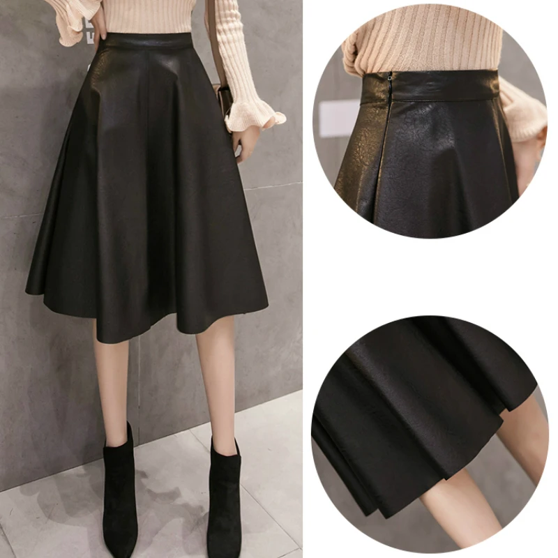 Mozuleva модная осенне-зимняя юбка трапециевидной формы из искусственной кожи