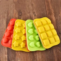 12 grid silicone chocolate mold tray creative starheartroundsquare shaped ice cube cake decoration mold