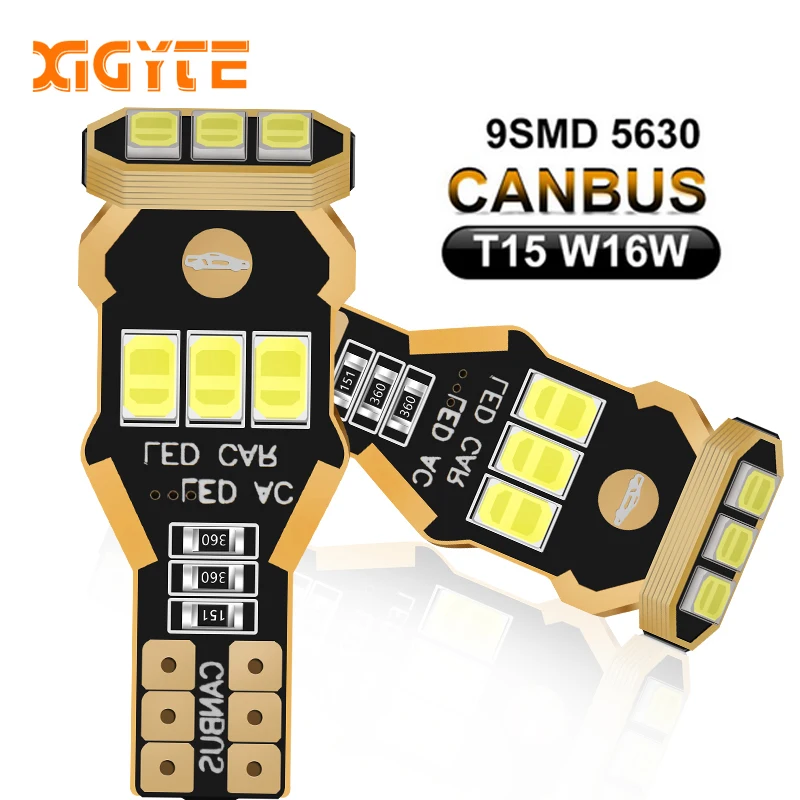 2 шт. W16W T15 светодиодный лампы 9SMD 5630 чипы Canbus НЕ OBC Error Free 912 921 супер яркий светодиод