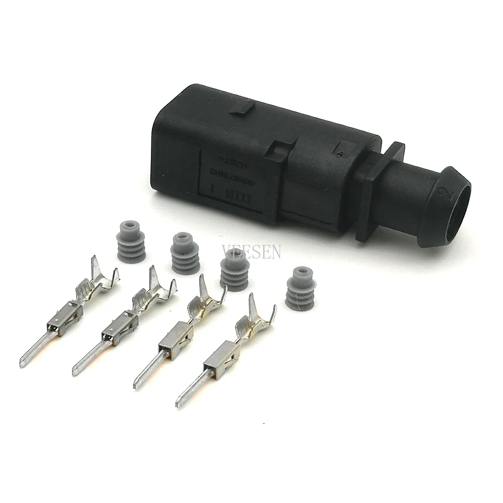 5 комплектов 4P Мужской 1,5 круглая Автомобильная температура освещения для автомобиля PA66 черный водонепроницаемый разъем 0,5-мм2