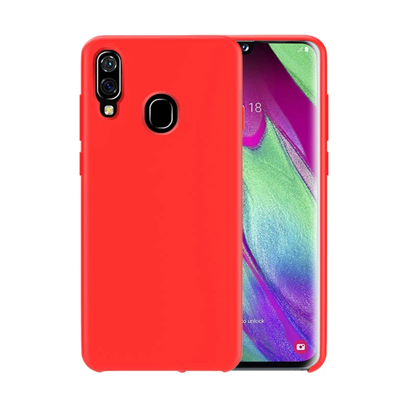 Чехол из жидкого силикона для samsung A40, Мягкий противоударный защитный чехол на заднюю панель для samsung Galaxy A70 A50 A40 A30 A20 A10, чехол Fundas - Цвет: Красный