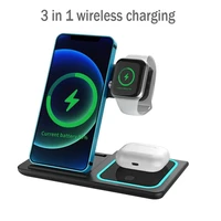 foldable 15w qi wireless charger stand for iphone 12 11 samsung s10 note 20 airpods pro iwatch fast charging dock station holder