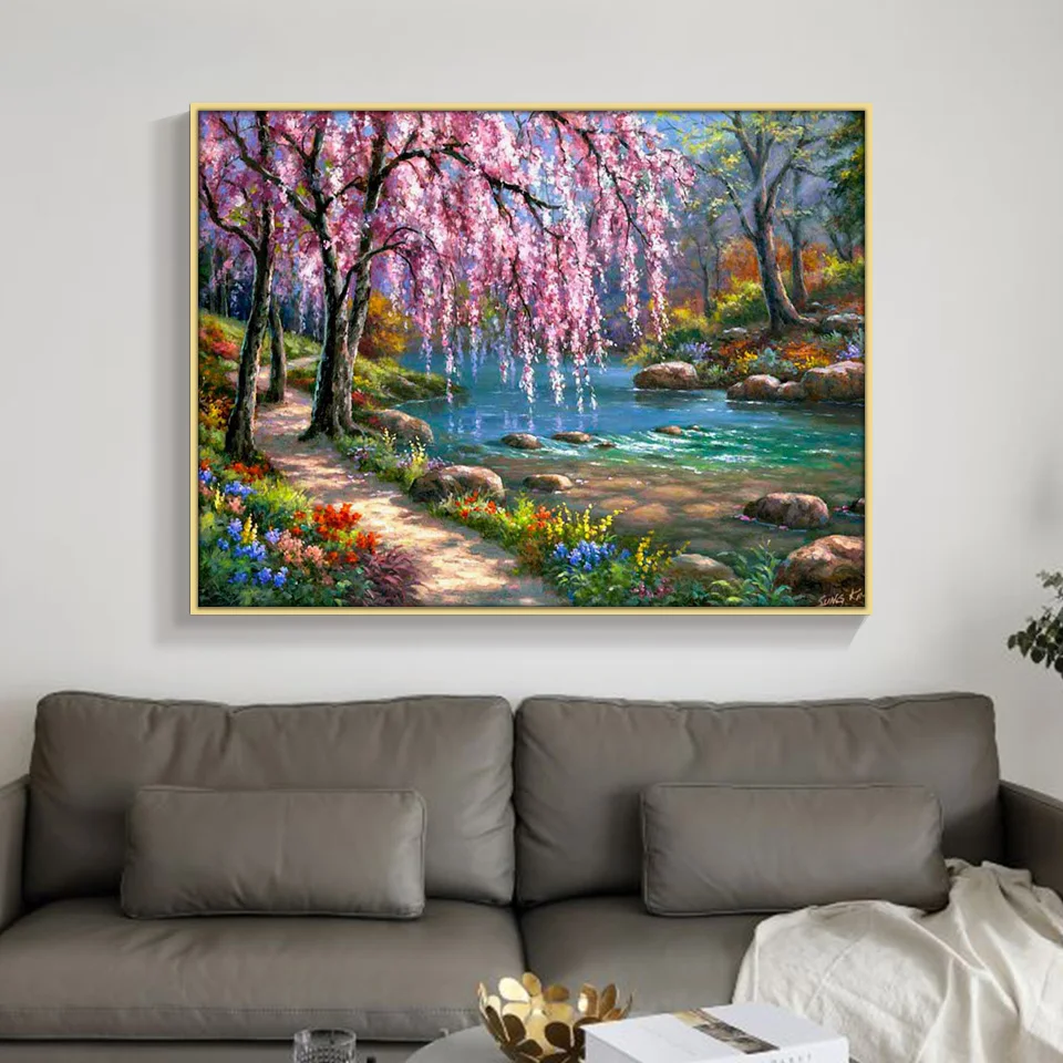 Алмазная 5D Вышивка сделай сам садовый пейзаж мозаика картины Стразы алмазная