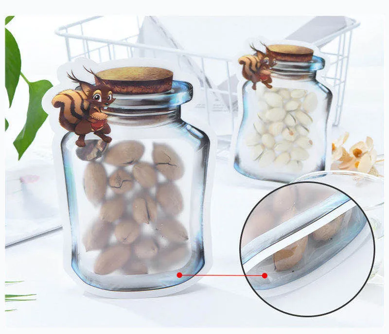 Упаковка банка Многоразовые Пакеты для закусок мобильные герметичные пакеты