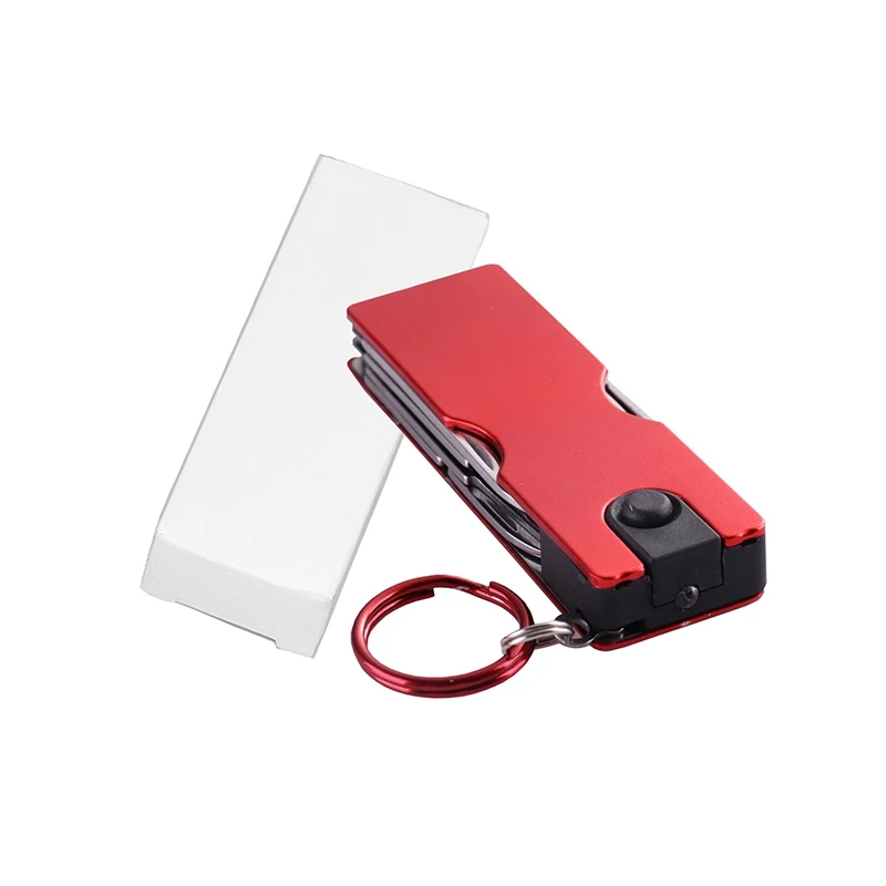 

Multifunction Mini Fashion Keychain Stainless Steel Nail Clipper LED Light Ear Cleaner Pocket Ring Portable Outdoor Fold Tool