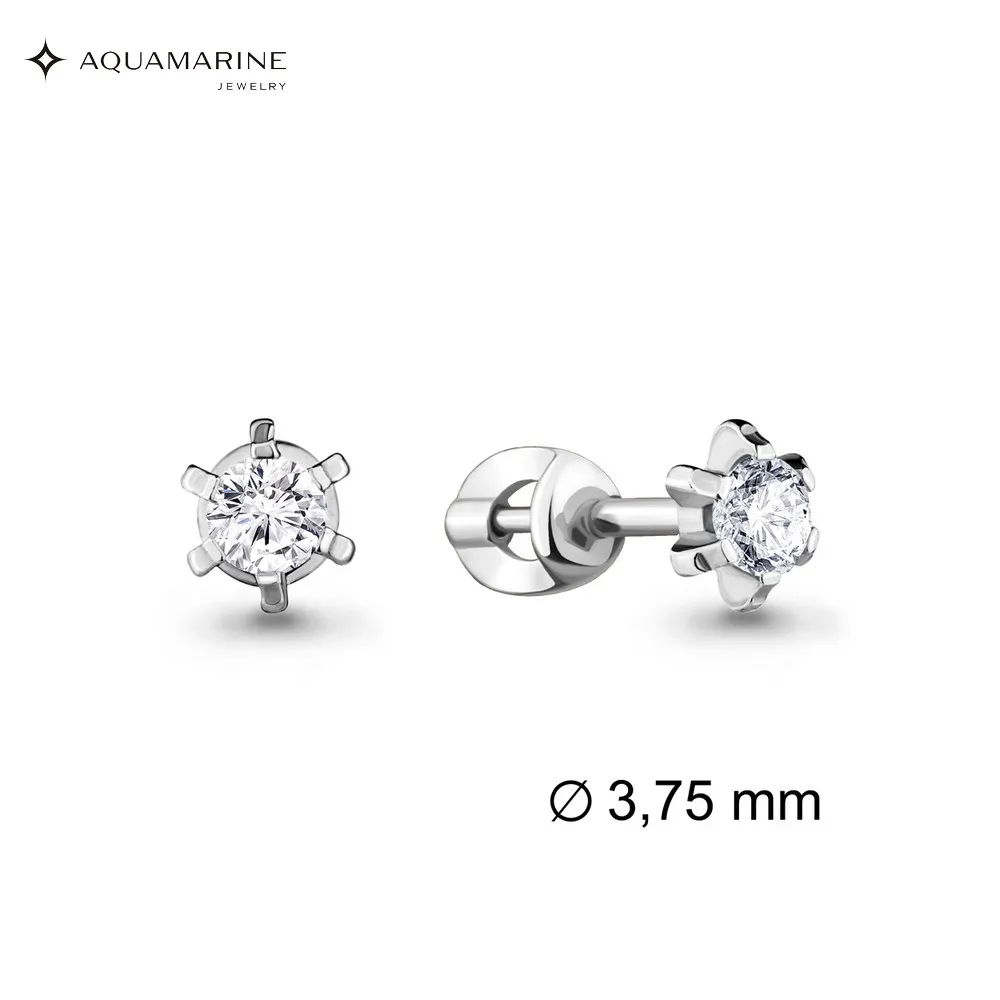 Серьги AQUAMARINE с фианитами swarovski Серебро 925 пробы | Украшения и аксессуары