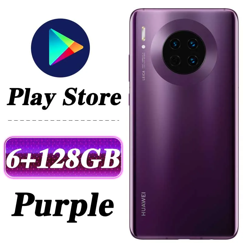 6G 128G Purple 6,62 дюймов,, HUAWEI mate 30, мобильный телефон Kirin 990, четыре ядра, Android 10, датчик жестов, 40 Вт, HUAWEI SuperCharge, Google play - Цвет: 6G 128G Purple