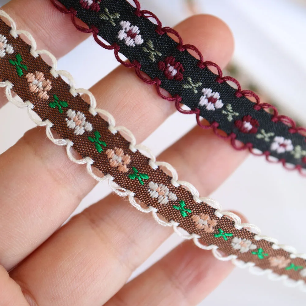 1 2 см * 20 ярдов Цветочная вышивка кружевная отделка нашивки для одежды