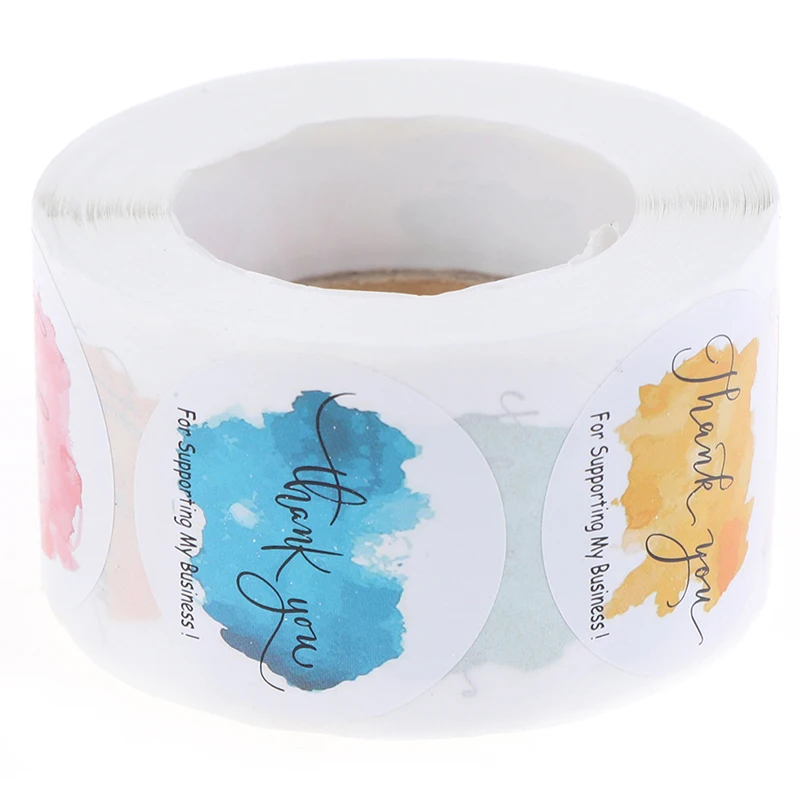 

500 Pcs "Thank You "Sticker Tags DIY Wedding Packging Envelope Label For Envelope Sealing Label Silver Sticker Stationery Supply