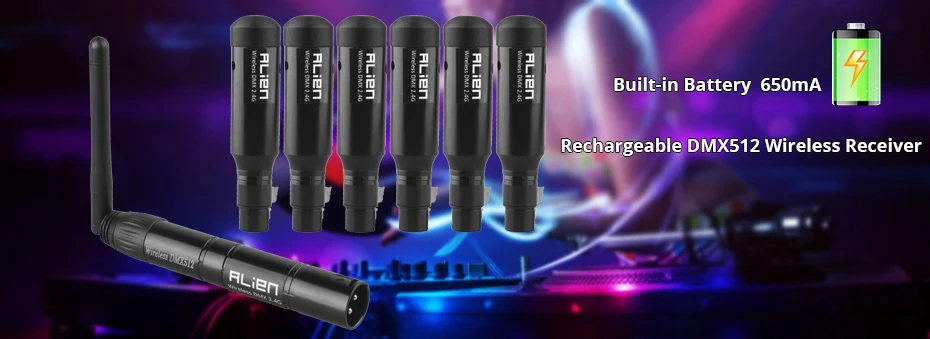 ALIEN 2,4G ISM беспроводной DMX 512 Dfi контроллер приемник XLR передатчик для дискотеки DJ вечерние бар сценический PAR движущаяся головка лазерный светильник