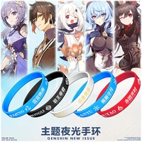 anime game genshin impact cosplay sports bracelet paimon hutao ganyu adults student fashion bangle silica gel props party gifts