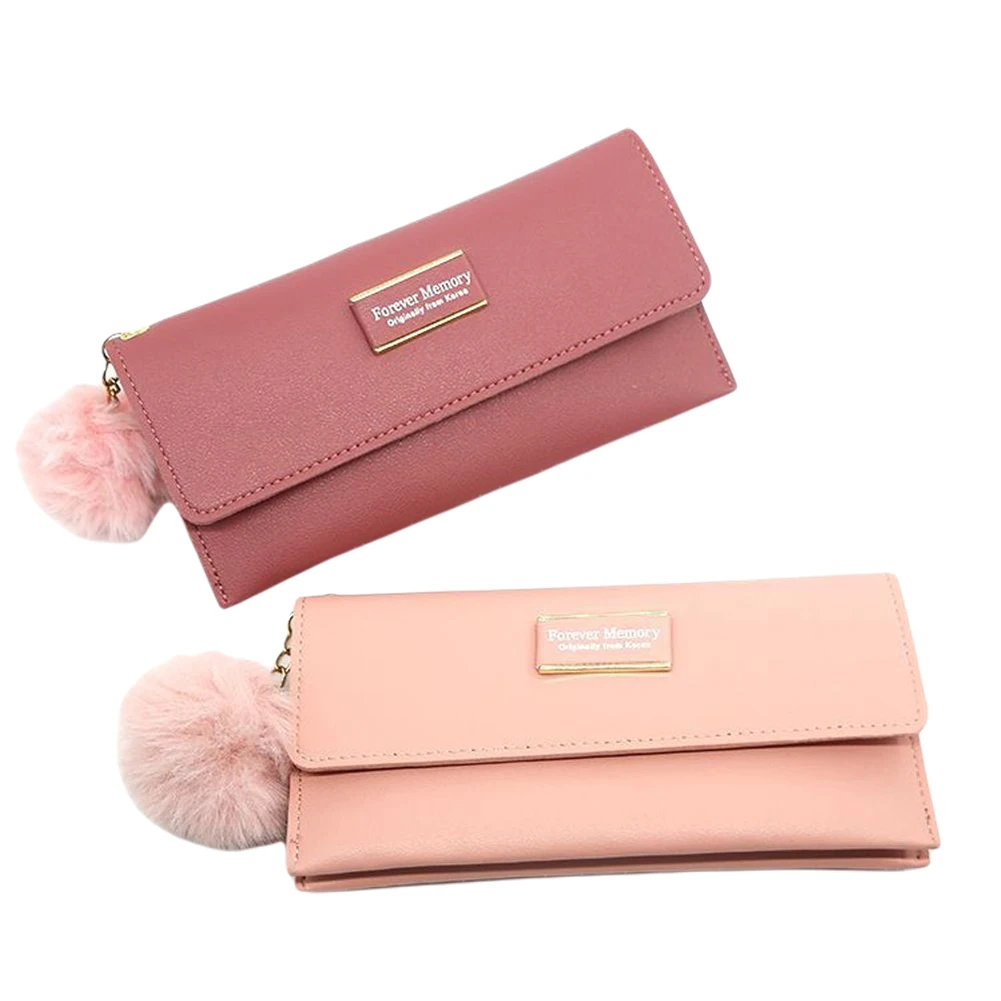 Модный женский длинный кошелек из искусственной кожи с бахромой и подвеской