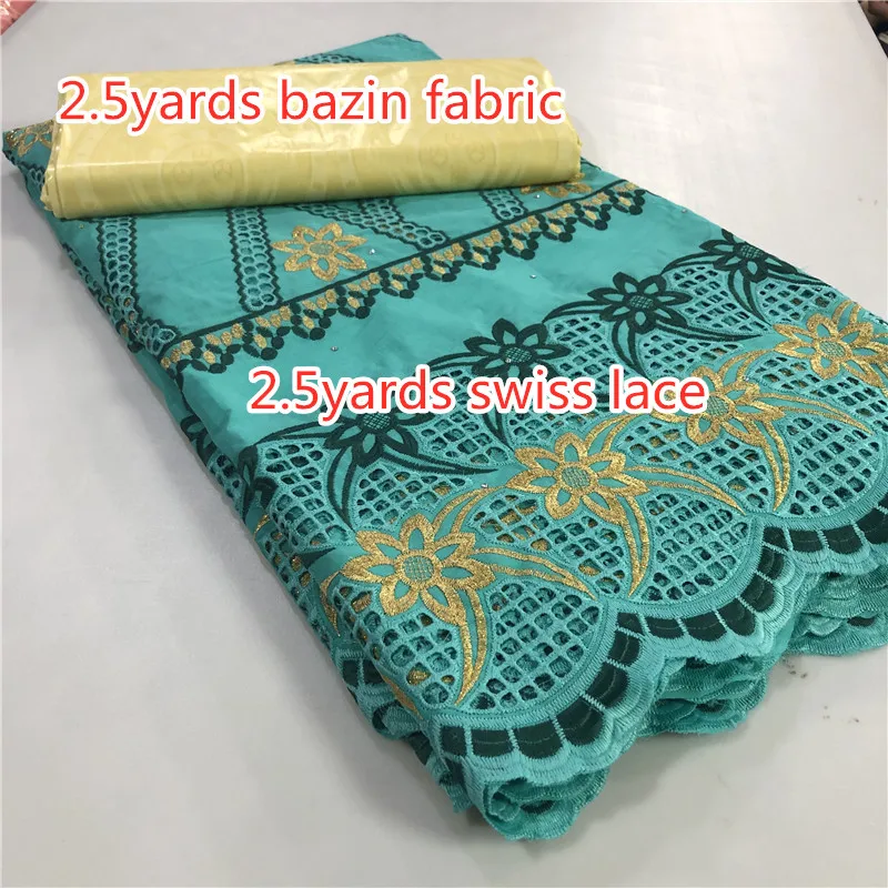 Цветочный узор Африканский базин богатый Brode ткань с швейцарской