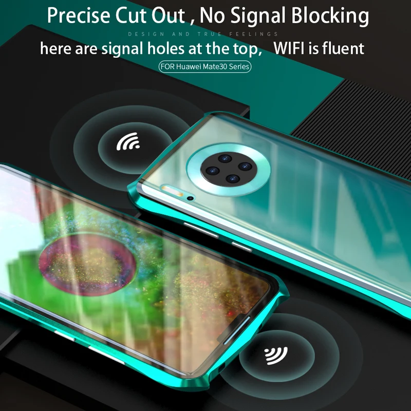 Двухсторонний стеклянный чехол для Huawei Mate 30 Pro с полной защитой 360 градусов