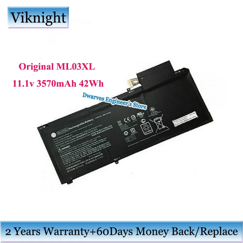 ML03XL Батарея для струйного принтера Hp спектр X2 12-a000 12-a001dx HSTNN-IB7D 814060-850 814277-005 ноутбук Батарея 11,4 V 3570 мА/ч, 42Wh