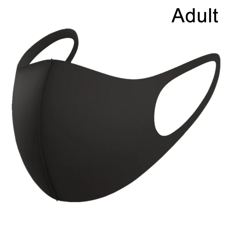 Дышащая моющаяся противопылевая противотуманная маска черного цвета для рта