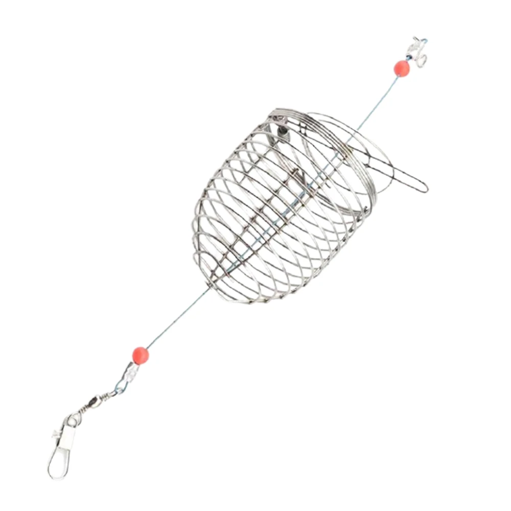 5PCS  Fish Small Stainless Steel Bait Cage Basket Feeder HolderFishing Lure Cage Fishing Accessories
